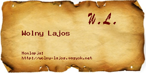 Wolny Lajos névjegykártya